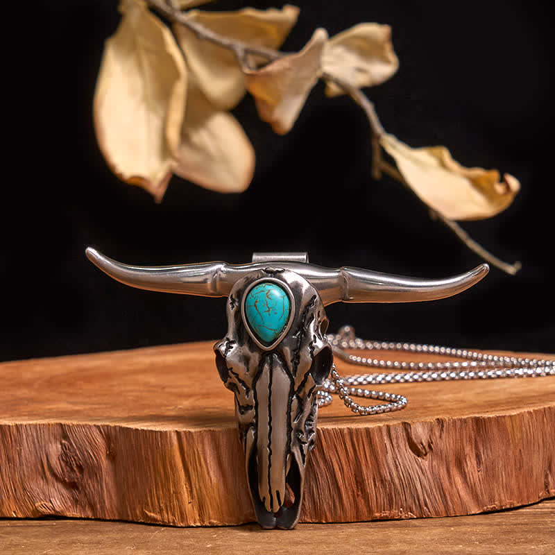 Practical DIY Hidden Knife Buckle Turquoise Longhorn Bull Pendant Bundle Set - Image 3