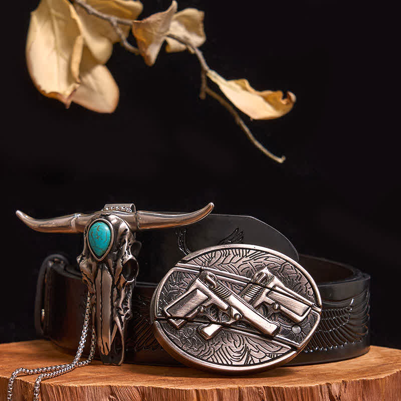 Practical DIY Hidden Knife Buckle Turquoise Longhorn Bull Pendant Bundle Set - Image 32