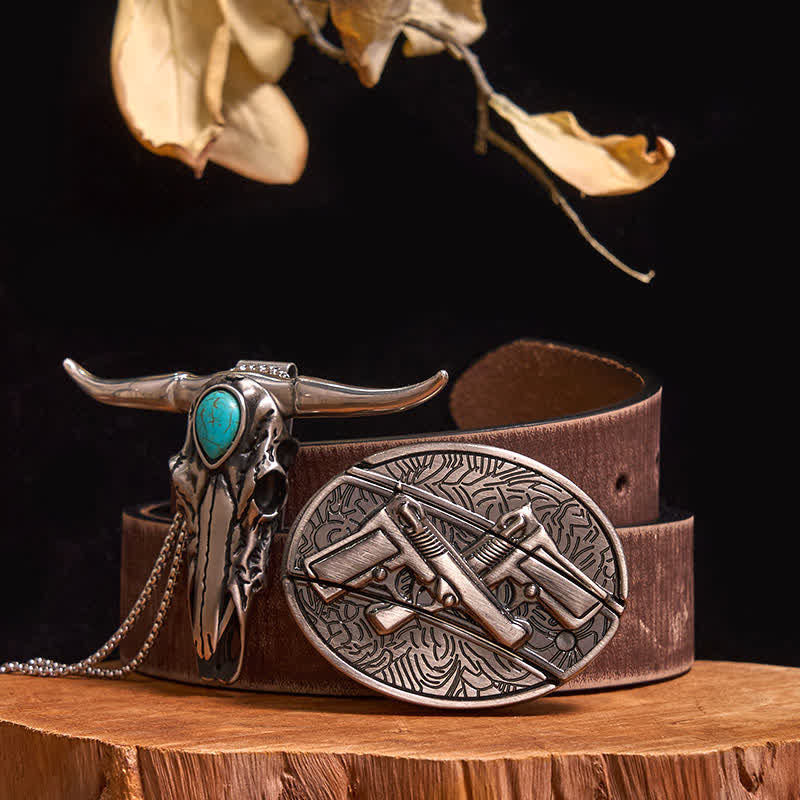 Practical DIY Hidden Knife Buckle Turquoise Longhorn Bull Pendant Bundle Set - Image 35