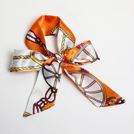 Printed Woven Double Loop Buckle Women's Silk Belt - Image 3