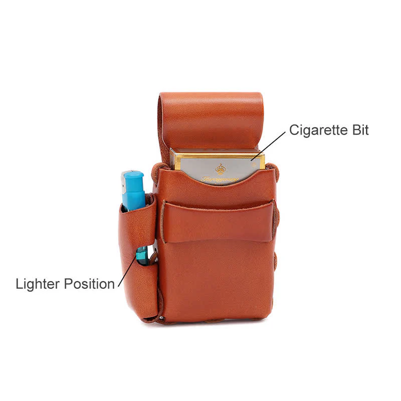 Protective Cigarette Box Lighter Holder Leather Belt Bag - Image 8