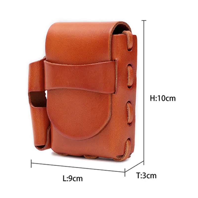 Protective Cigarette Box Lighter Holder Leather Belt Bag - Image 9