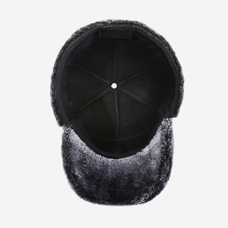 PU Leather Fleece Earflaps Baseball Hat - Image 10