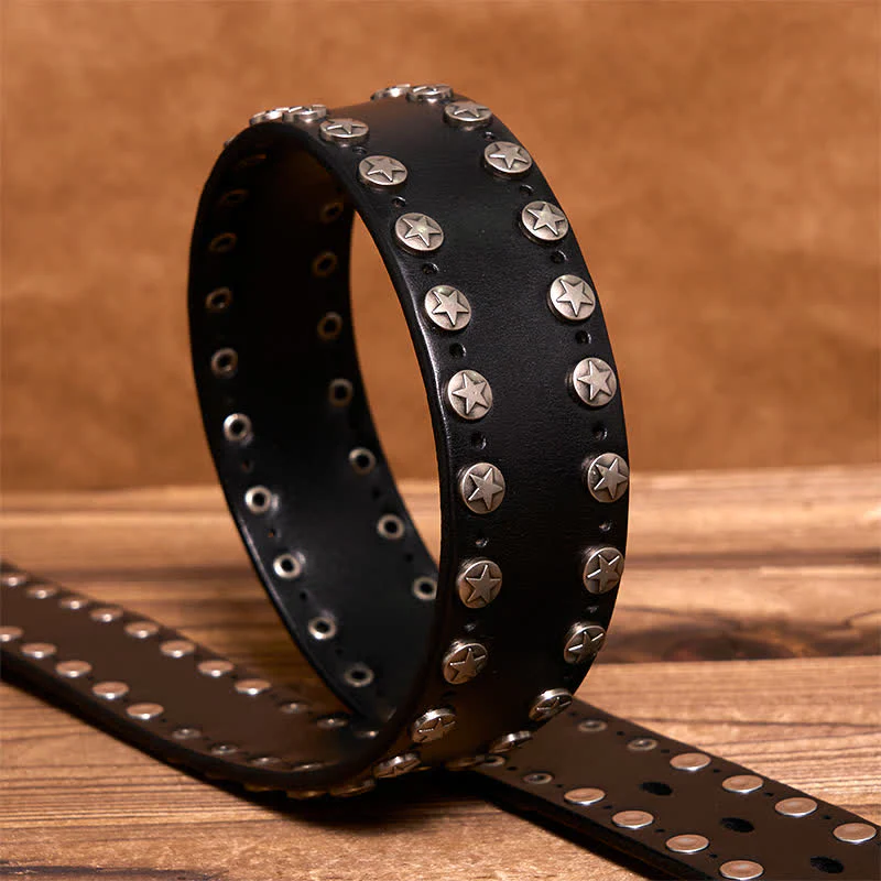 Punk Biker Rivet Studded Handmade Leather Belt - Image 10