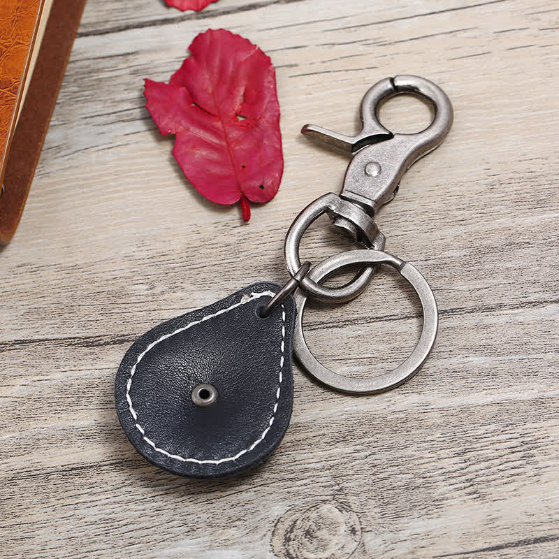 Punk Rock Bull Head Stitched Leather Keychain - Image 3