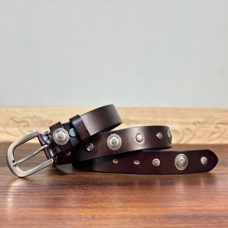 Punk Rock Heavy Metal Rvet Studded Leather Belt - Image 6
