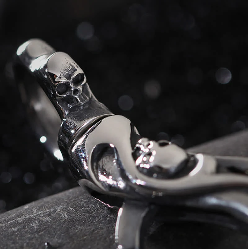 Punk Skull Spring Snap Clip Hook Metal Keychain - Image 6