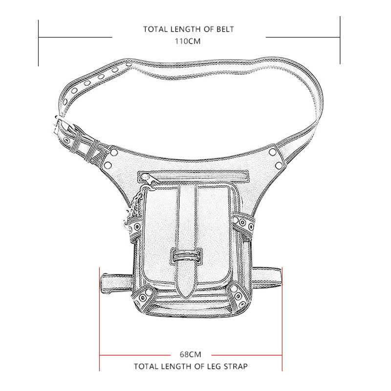 Punk Steampunk Motorcycle Crossbody Waist Leg Bag - Image 5