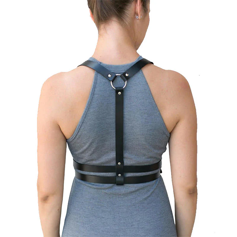 Punk Strap Corset Belt Women's Leather Chain Belt - Image 5