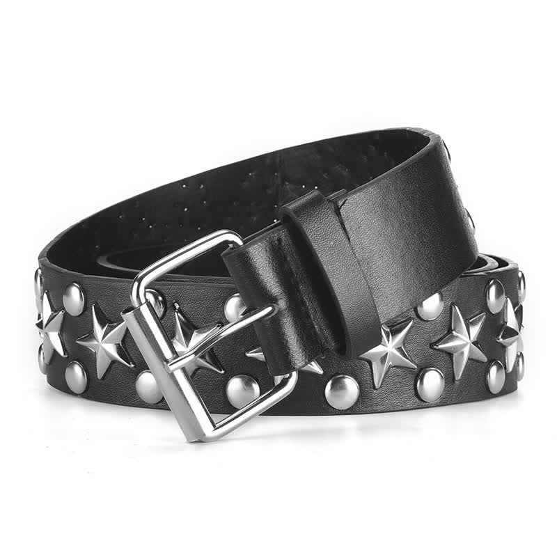Punk Studded Rock Star Rivet Leather Belt - Image 3