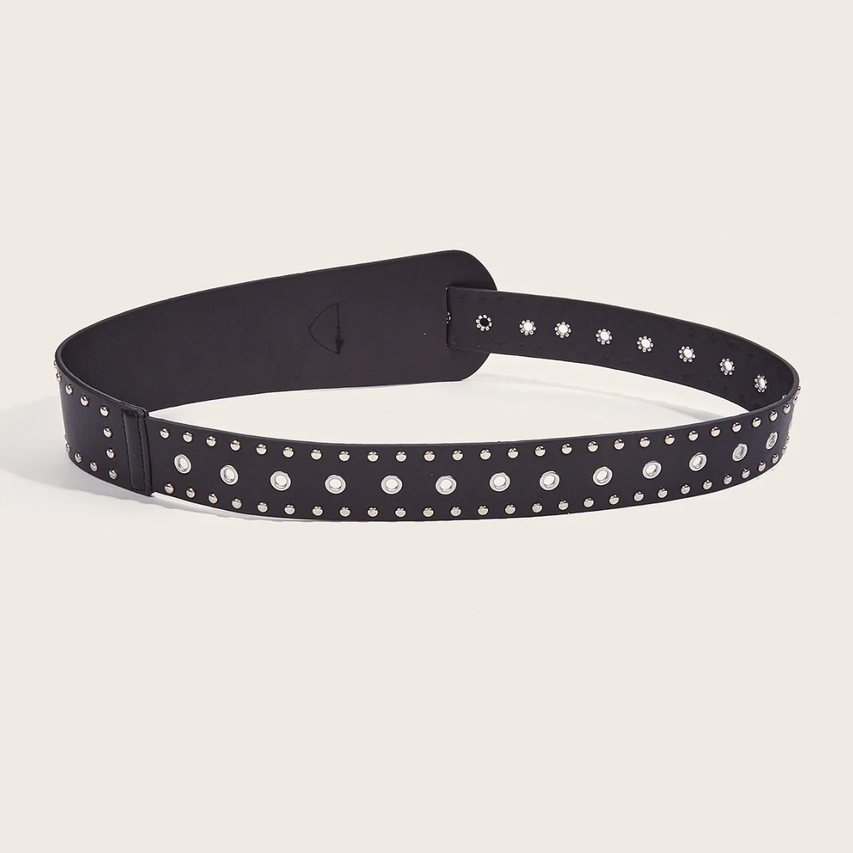 Punk Style Studded Belt Rivet Wide Leather Belt - Image 8