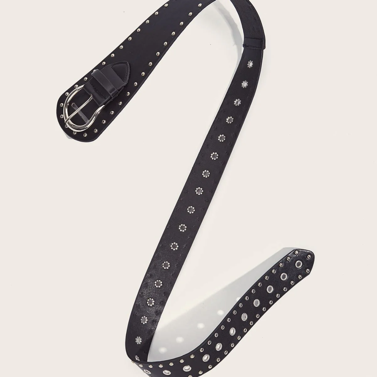Punk Style Studded Belt Rivet Wide Leather Belt - Image 9