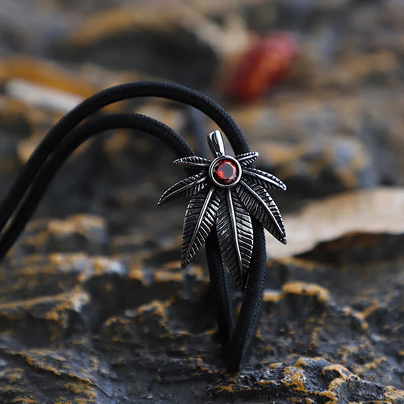 Punk Western Cowboy Maple Leaf Shaped Bolo Tie - Image 5