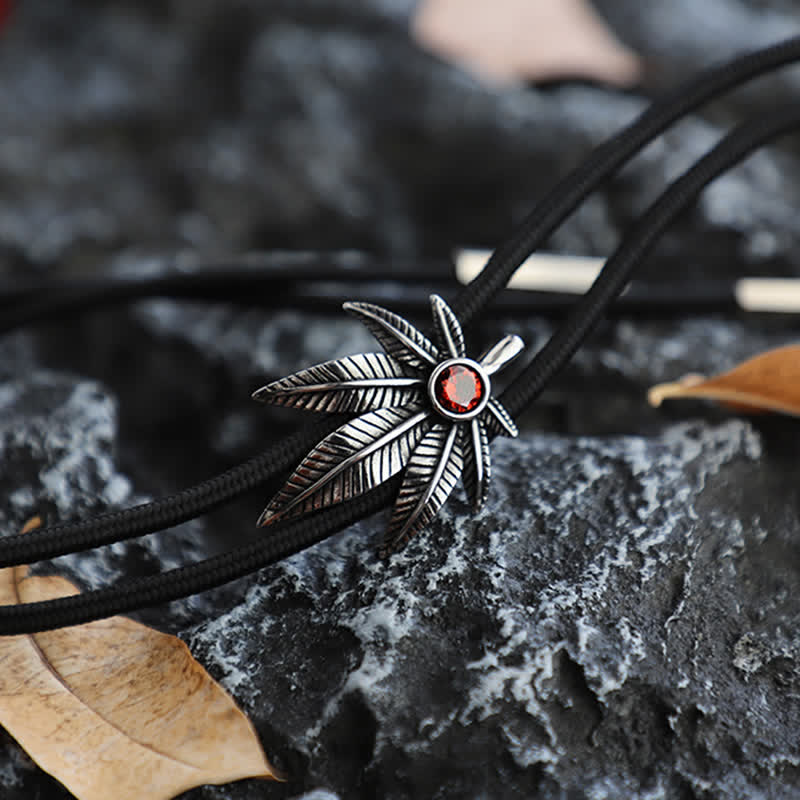 Punk Western Cowboy Maple Leaf Shaped Bolo Tie - Image 6