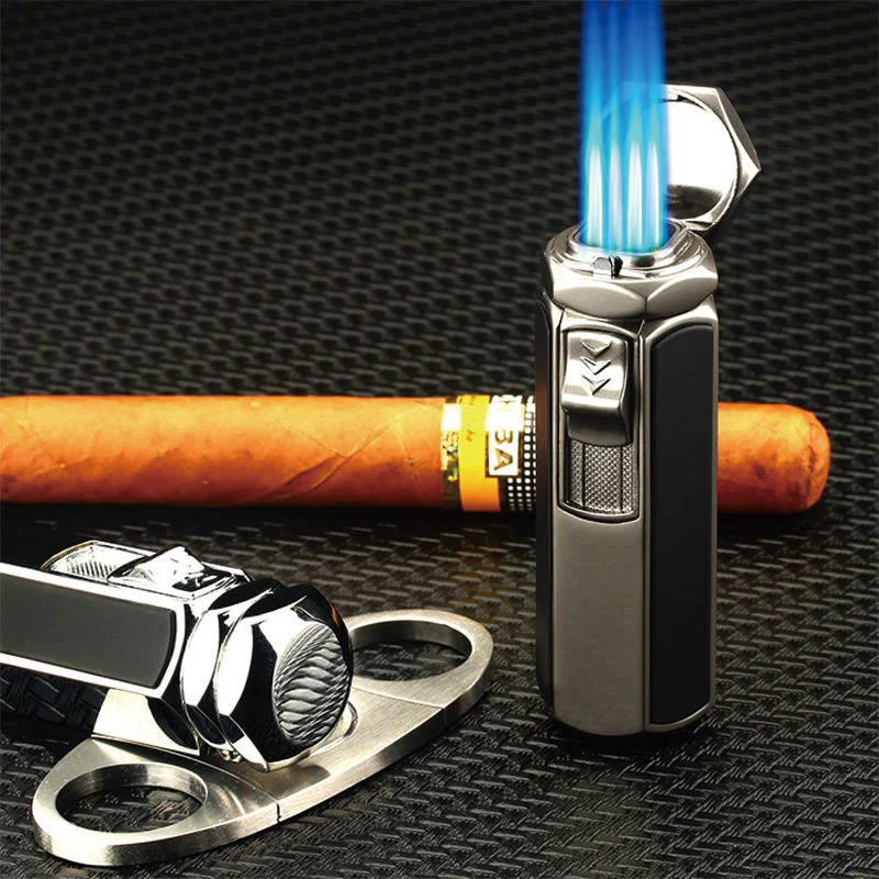 Quad Flame Lighter Refillable Butane Four Burner Lighter - Image 4