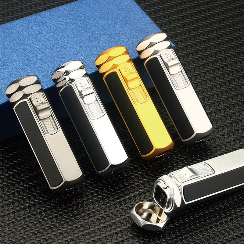 Quad Flame Lighter Refillable Butane Four Burner Lighter - Image 7