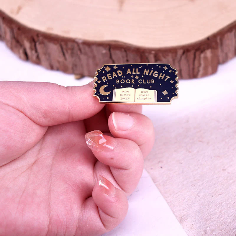 Read All Night Book Club Enamel Pin Brooch - Image 4