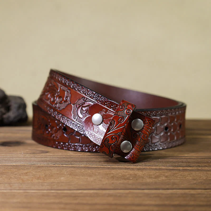 Rectangular Custom Initials DIY Buckle Leather Belt - Image 10