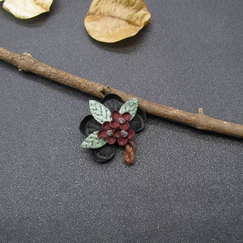 Red Daisy Wedding Original Design Flower Cloth Brooch