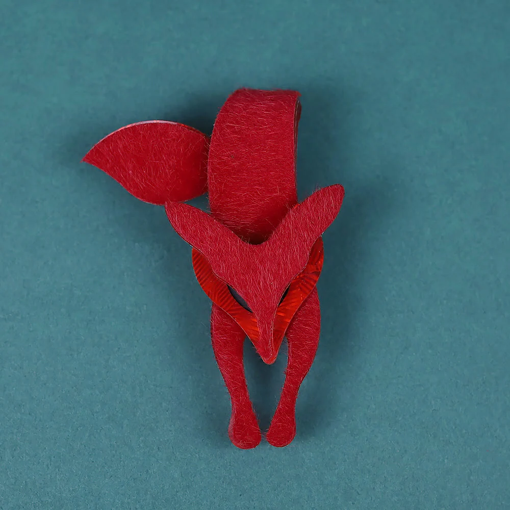 Red Fox Handmade Acrylic Brooch