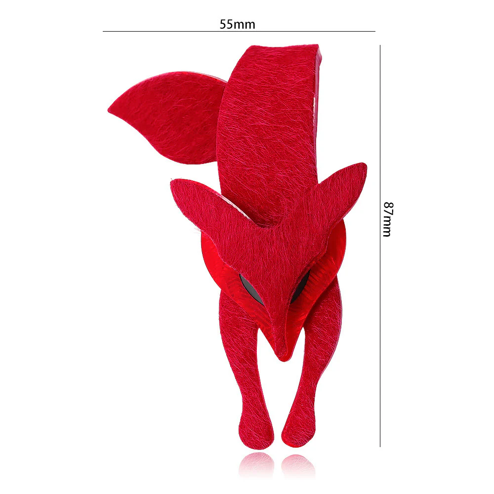 Red Fox Handmade Acrylic Brooch - Image 5