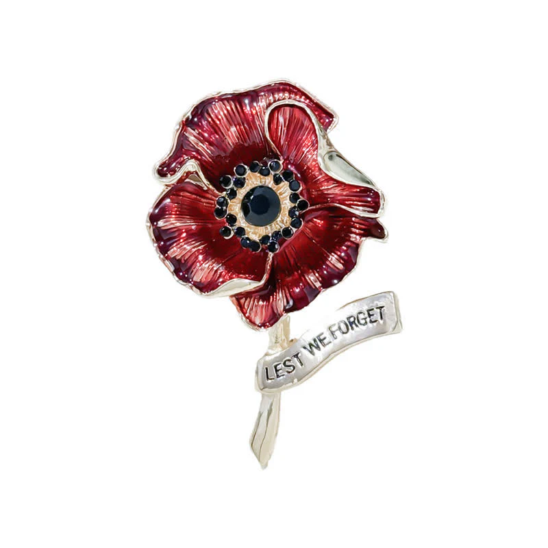 Red Poppy Remembrance Day Lest We Forget Brooch - Image 4