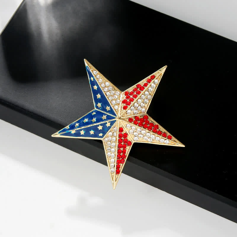 Red White & Blue Star American Flag Patriotic Brooch - Image 5