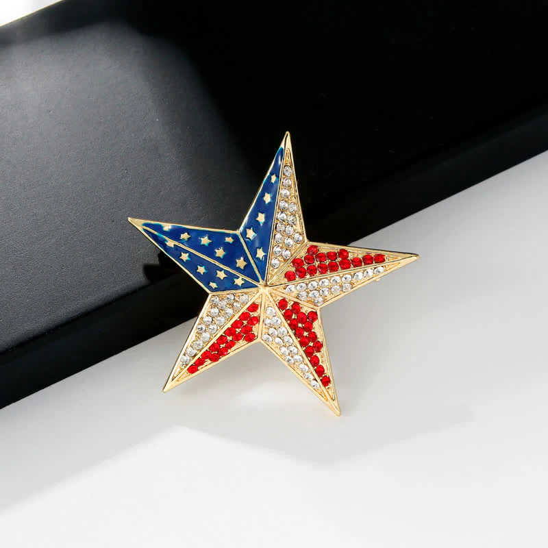 Red White & Blue Star American Flag Patriotic Brooch - Image 6