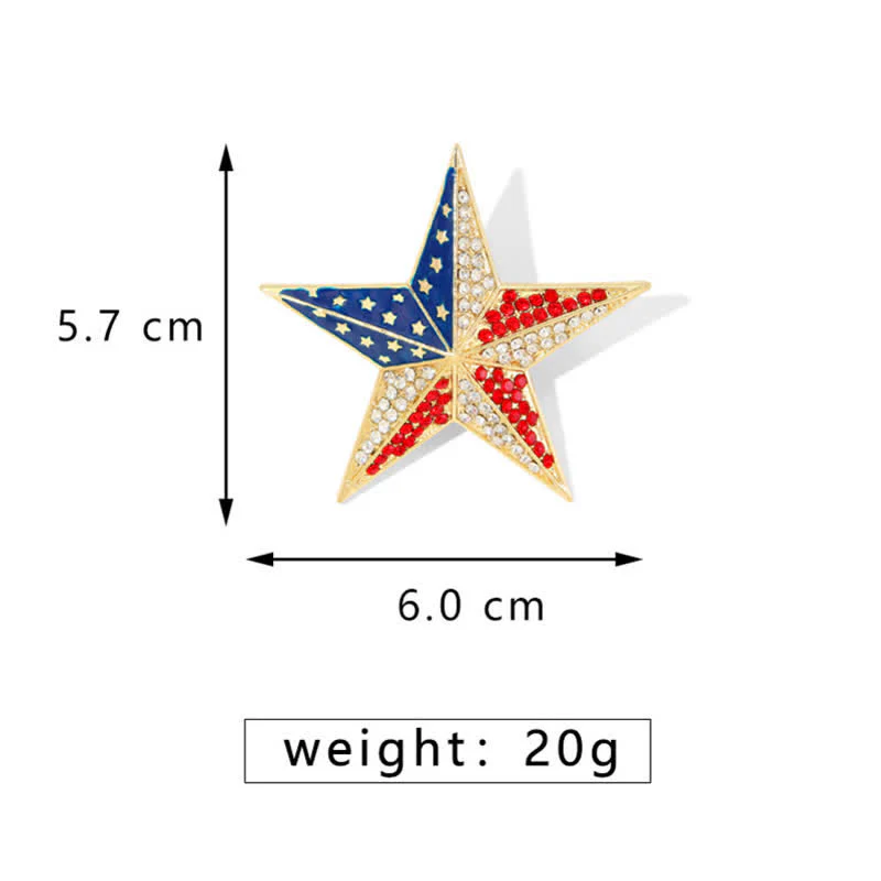 Red White & Blue Star American Flag Patriotic Brooch - Image 7