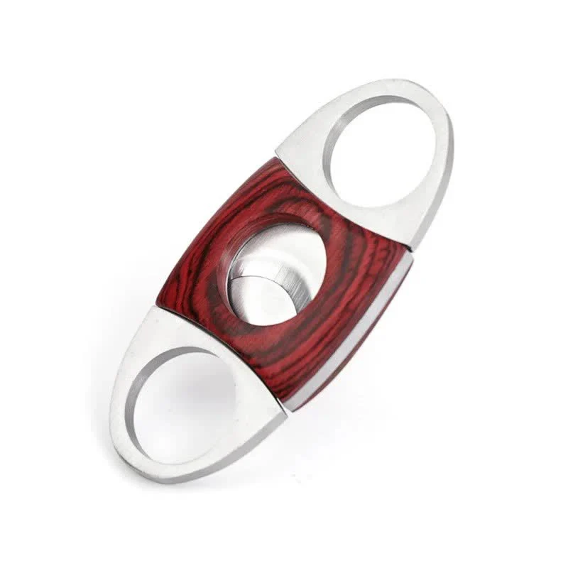 Red Wooden Double Guillotine Cigar Cutter - Image 4