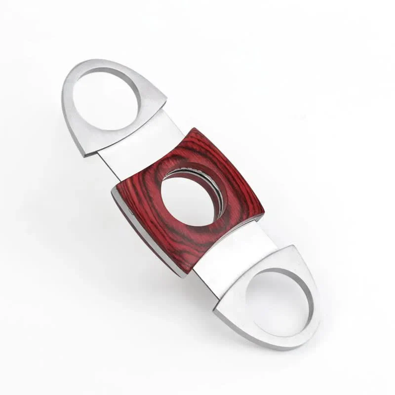 Red Wooden Double Guillotine Cigar Cutter - Image 5