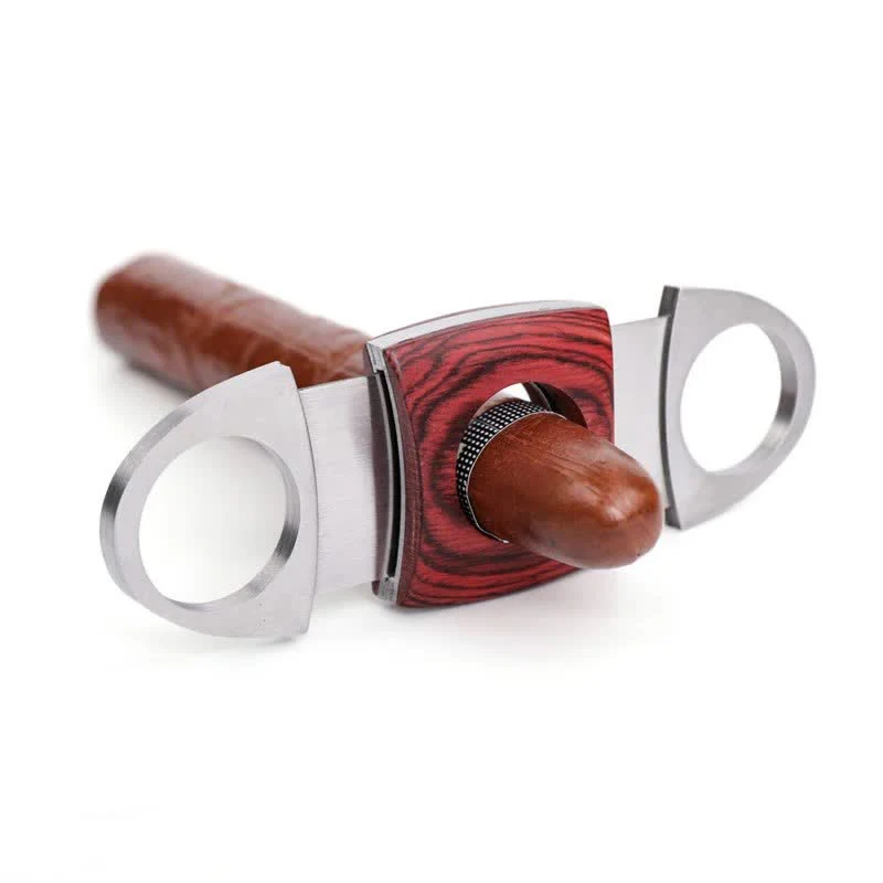 Red Wooden Double Guillotine Cigar Cutter - Image 6