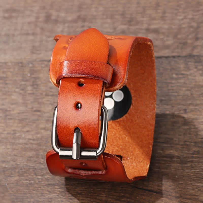 Relief Viking Compass Totem Leather Watch Band - Image 8