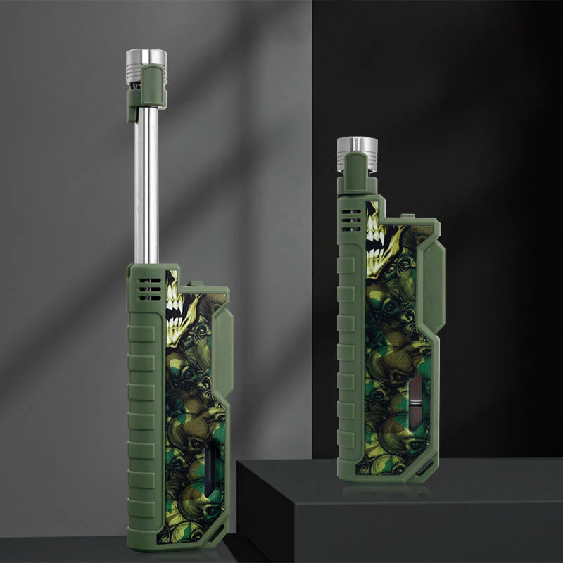 Retractable Handle Outdoor Inflatable Butane Lighter