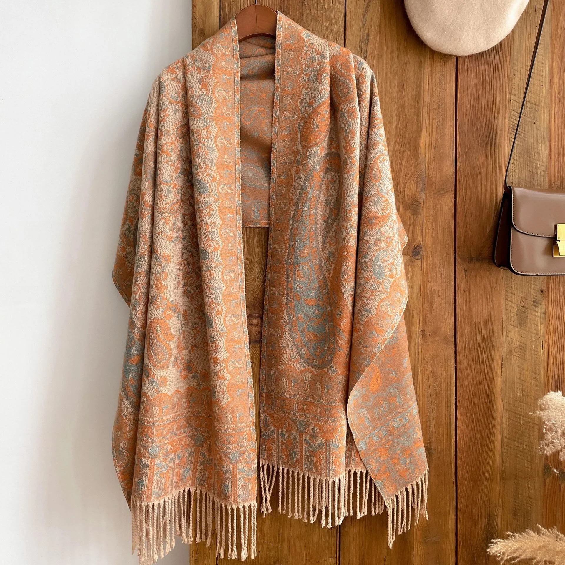 Retro Bohemian Style Cashew Print Shawl Scarf For Warmth - Image 2