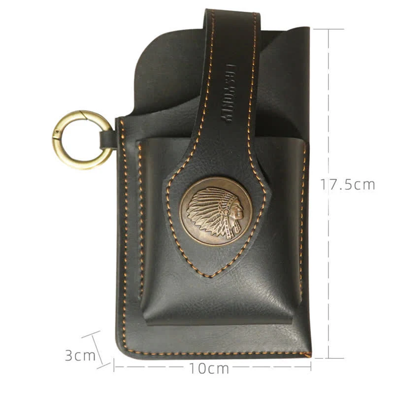 Retro Brass Magnetic Snap Button Cell Phone Belt Bag - Image 6