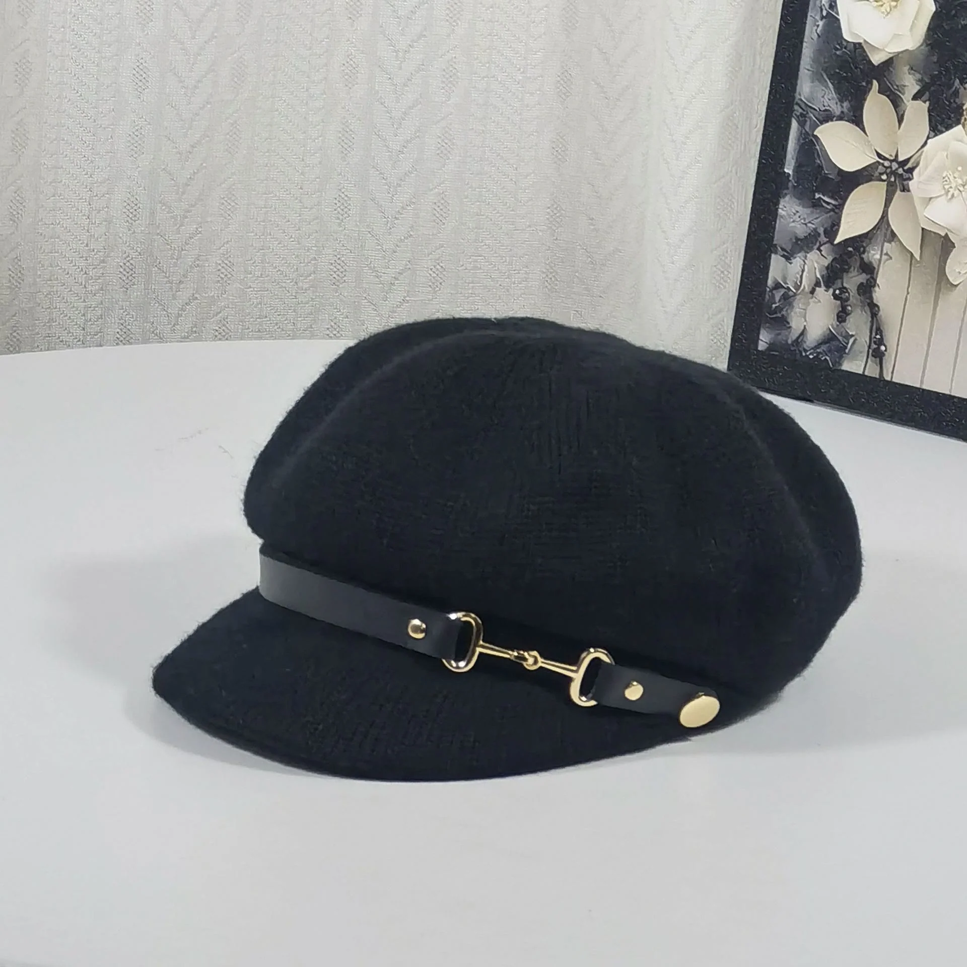 Retro British Style Women's Beret Knitted Hat - Image 4