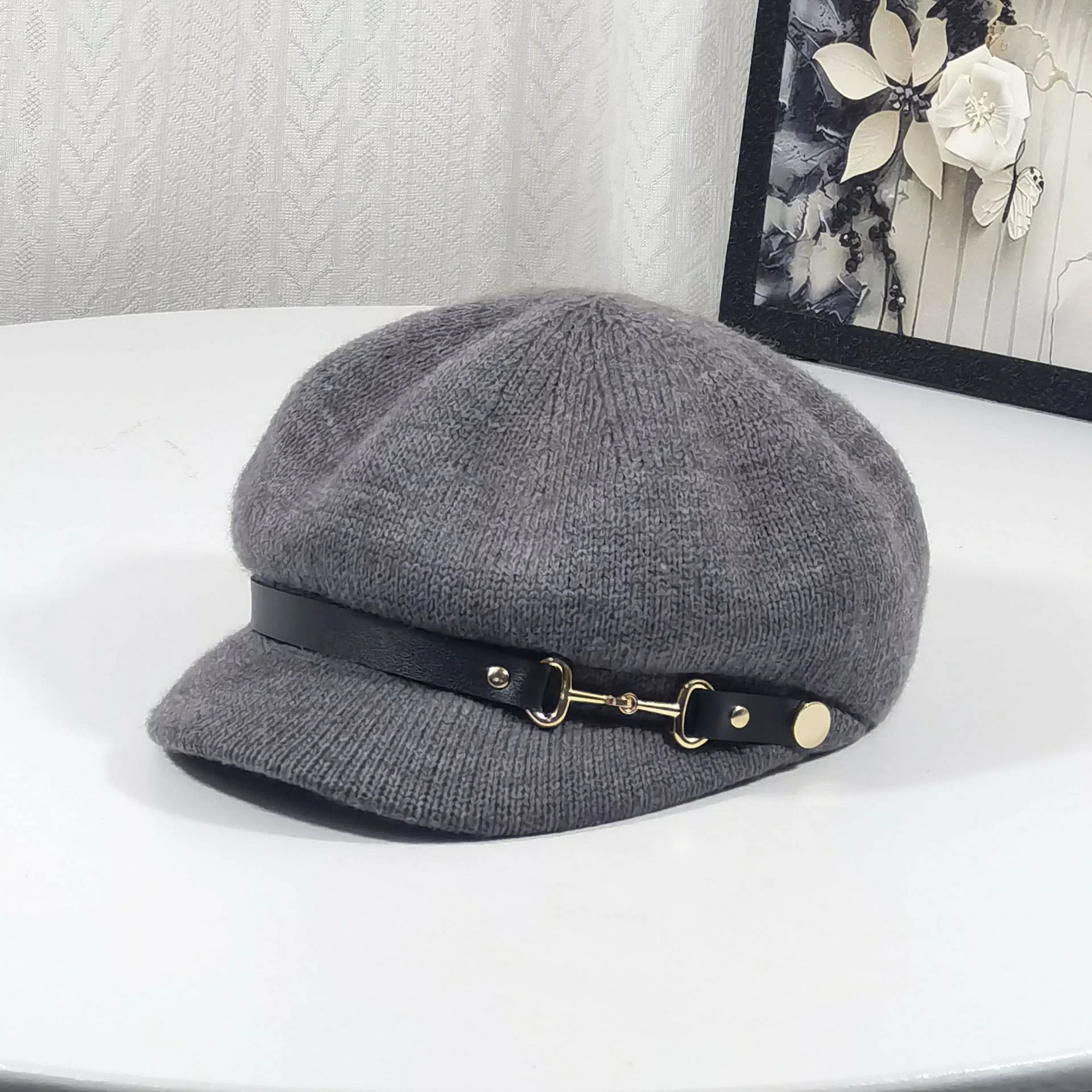Retro British Style Women's Beret Knitted Hat - Image 6