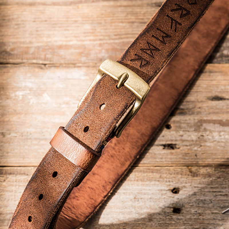 Retro Carved Letter Casual Workwear Leather Belt - Image 10