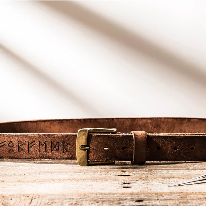Retro Carved Letter Casual Workwear Leather Belt - Image 7