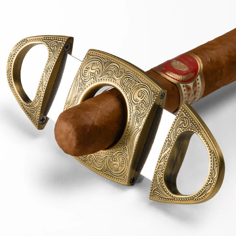 Retro Carved Lighter Set & Cigar Cutter - Image 13