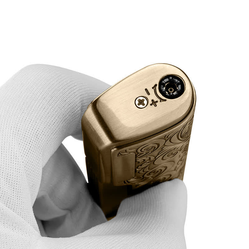 Retro Carved Lighter Set & Cigar Cutter - Image 6