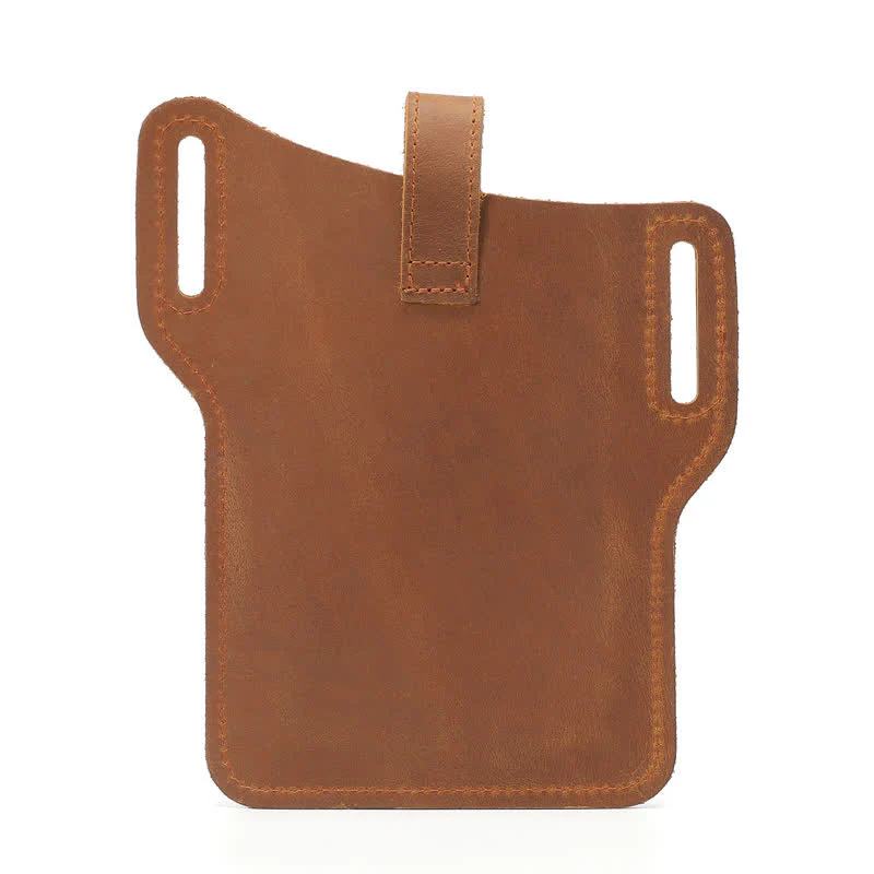 Retro Cell Phone Convenient Carry Leather Belt Bag - Image 3