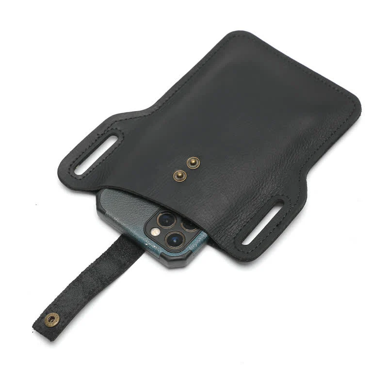 Retro Cell Phone Convenient Carry Leather Belt Bag - Image 9