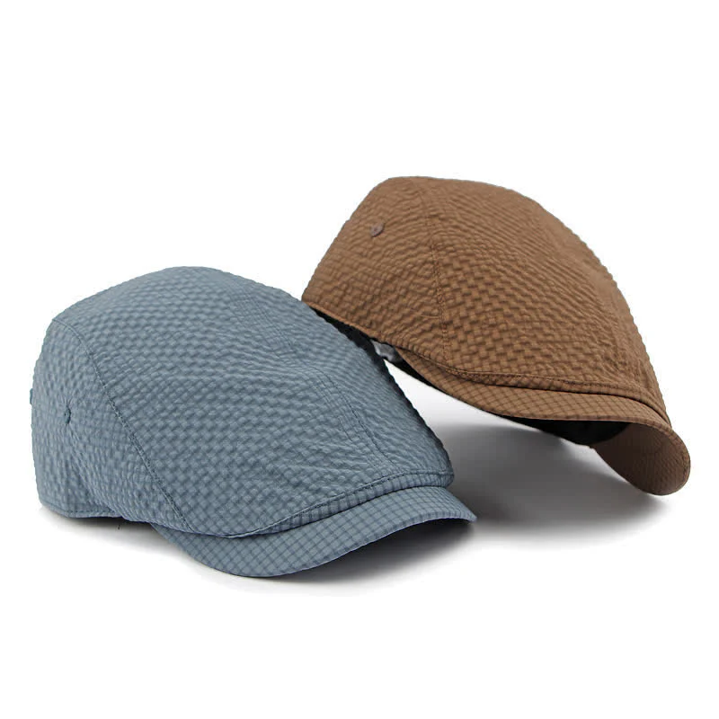Retro Charm Cool Plaid Summer Newsboy Beret Hat - Image 2