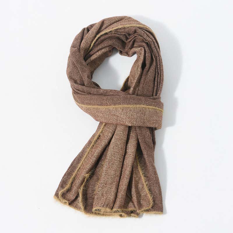 Retro & Chic Solid Color Scarf With Furry Trim - Image 13