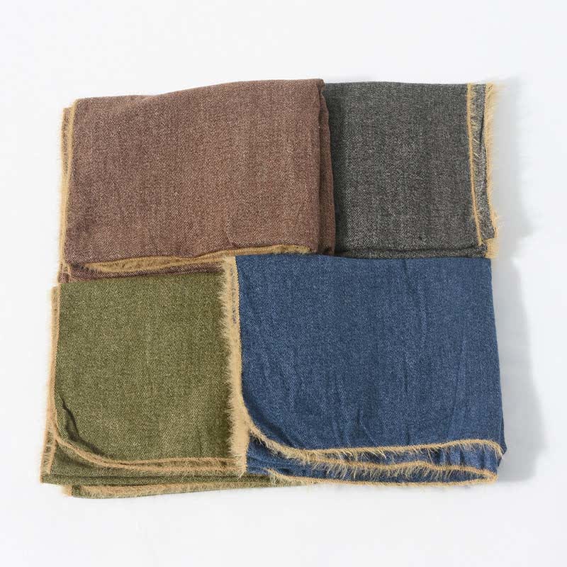 Retro & Chic Solid Color Scarf With Furry Trim - Image 4