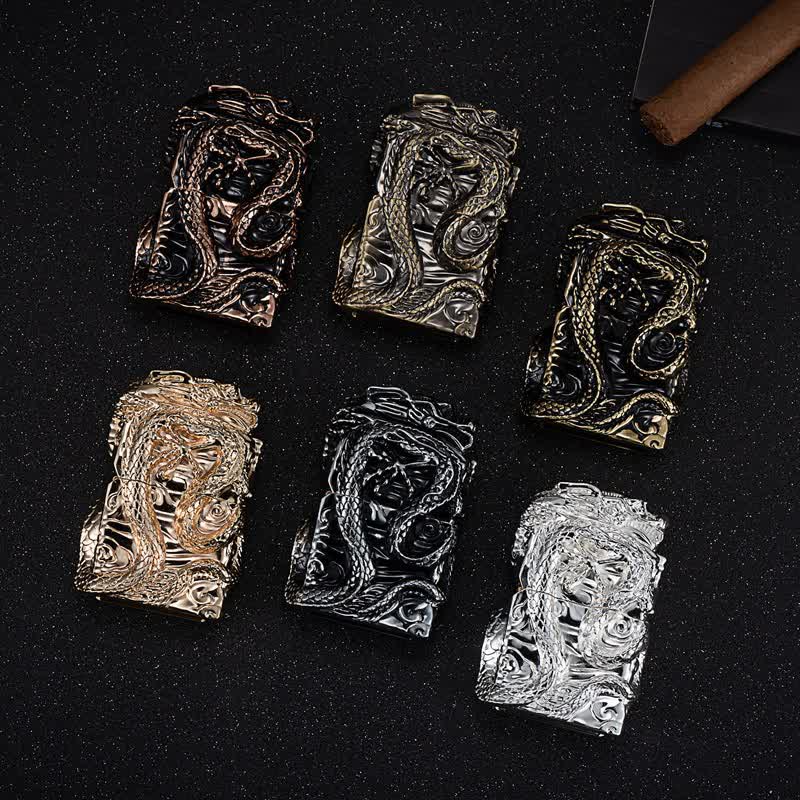 Retro Collection Relief Dragon Refillable Kerosene Lighter - Image 2