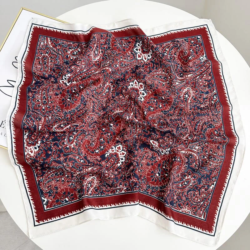 Retro Contrasting Cashew Patterned Pocket Square With Flower Buckle - Image 17