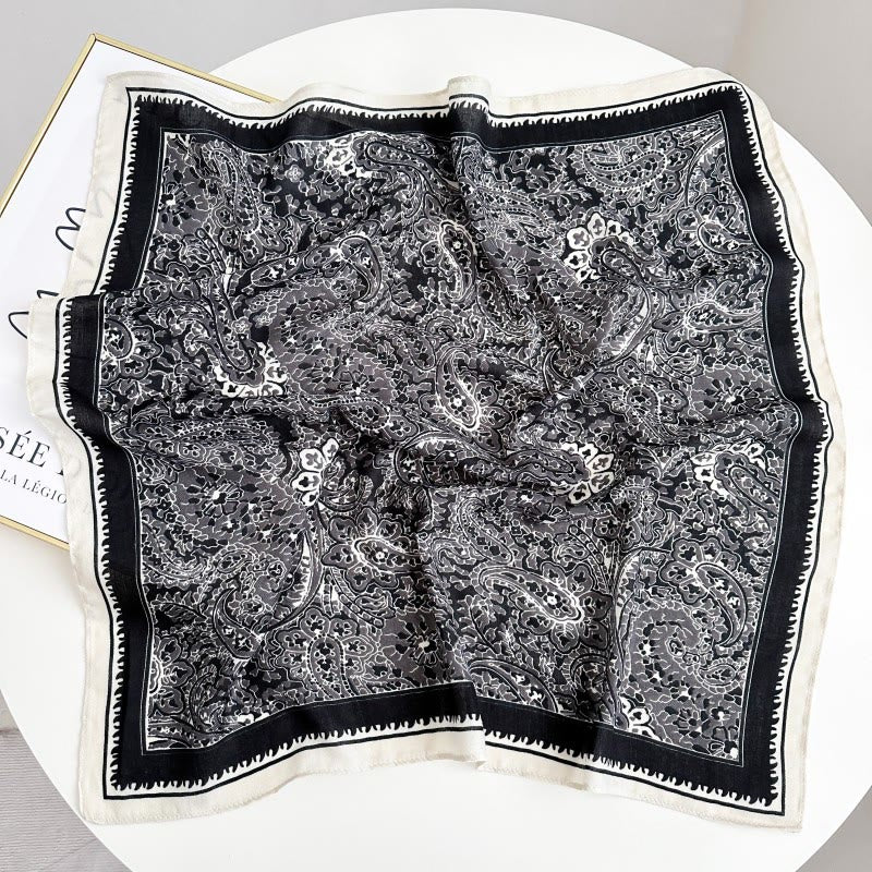Retro Contrasting Cashew Patterned Pocket Square With Flower Buckle - Image 18